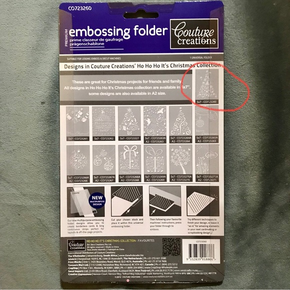 Couture Creations 5x7 FAVORITES Christmas Tree Embossing Folder - Picture 7 of 7